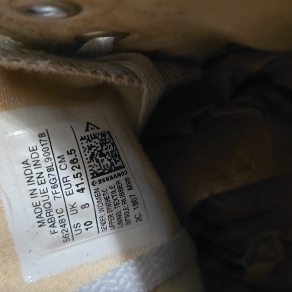 Converse All Star Shoes Glitter Sparkle GOLD Women’s 10‎ Hi Tops - Picture 6 of 6